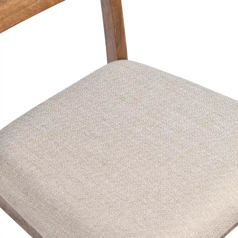 5-teiliges Esszimmerset aus Massivholz, 47L (1 Tisch + 4 Stühle mit Sprossenlehne)