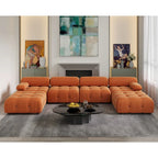 138' umbaubares modulares Ecksofa, U-förmige minimalistische Samtsofas