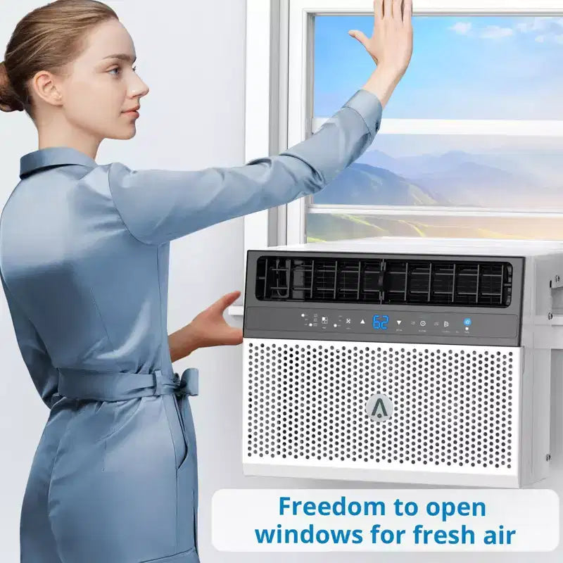 Condizionatore da finestra intelligente Acekool da 6.000 BTU, climatizzatore Wi-Fi con telecomando, raffreddamento silenzioso per stanze fino a 250 piedi quadrati