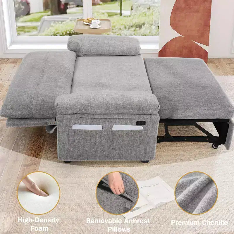 Sofá cama convertible 3 en 1 Dyonery, sofá cama extraíble con respaldo ajustable