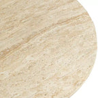Runder Kaffeetisch mit Sockel aus Fiberstone, skulpturaler Akzenttisch für drinnen und draußen mit rutschfesten Fußpolstern