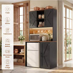 Mobile dispensa da cucina Besiost con spazio per mini frigorifero, mobile bar per caffè con ripiano contenitore