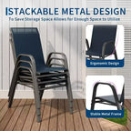 Sillas de patio, juego de 4/6 sillas de comedor apilables para exteriores, ligeras y resistentes a todo tipo de clima, de textileno, con reposabrazos, para jardín y zona de piscina