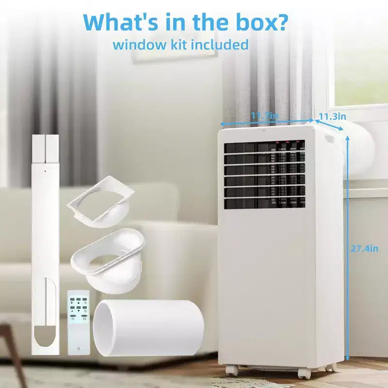 Tragbare Klimaanlage mit 8K BTU – 3-in-1-Kühlung, Entfeuchtung und Ventilator für 350 sq ft mit Schlafmodus und 1 Jahr Garantie