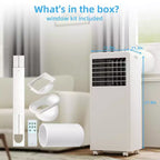 Tragbare Klimaanlage mit 8K BTU – 3-in-1-Kühlung, Entfeuchtung und Ventilator für 350 sq ft mit Schlafmodus und 1 Jahr Garantie