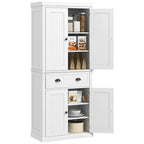 Dispensa da cucina da 72 pollici, mobile tradizionale indipendente con 4 ante e 3 ripiani regolabili, ampio cassetto centrale