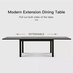 Okak aluminium eettafel voor patio, uitschuifbare tafel voor eetkamer en keuken