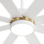 Ventilatore da soffitto nero da 65 pollici con 8 pale, LED, luce e telecomando
