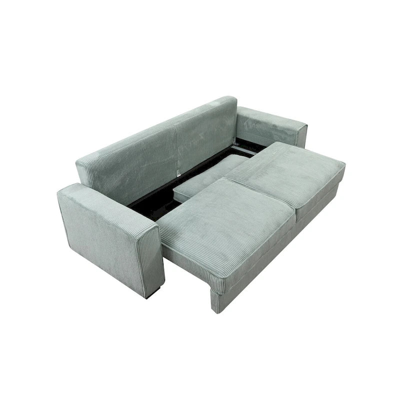 Sofá cama grande Roomfitters con almacenamiento, sofá moderno de 3 plazas, sofá con respaldo tapizado para espacios pequeños