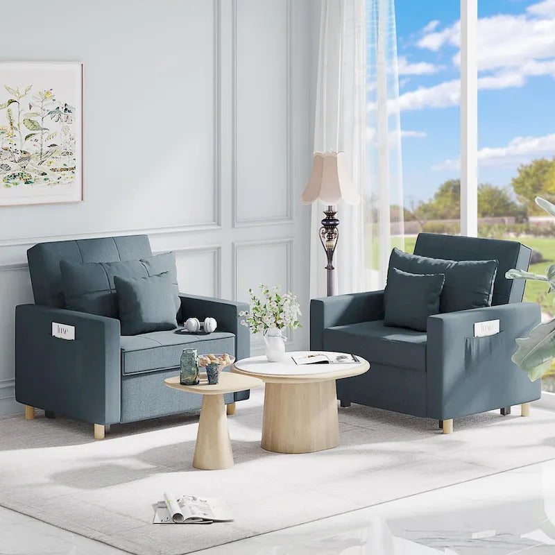 Poltrona letto regolabile, trasformabile 3-in-1, disponibile in più colori, per 1 persona