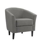 2er-Set moderne Leinen-Sessel im Fassdesign, Clubsessel