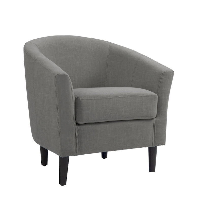 2er-Set moderne Leinen-Sessel im Fassdesign, Clubsessel
