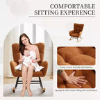Mecedora para bebé, sillón balancín deslizante para lactancia para la sala de estar, cómodos sillones decorativos para dormitorio, sillones de interior tapizados en felpa tipo teddy