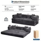 80.7 καναπές-κρεβάτι 5-σε-1 Convertible Sleeper - Κοτλέ, 1200 lbs, Χωρίς συναρμολόγηση
