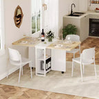 Mesa de comedor plegable para cocina, mesa de comedor que ahorra espacio, mesa de cocina extensible con ala abatible y 6 ruedas para espacios pequeños