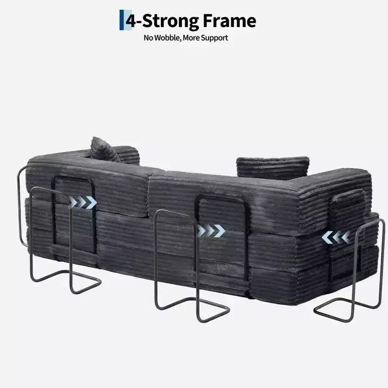 80.7 καναπές-κρεβάτι 5-σε-1 Convertible Sleeper - Κοτλέ, 1200 lbs, Χωρίς συναρμολόγηση