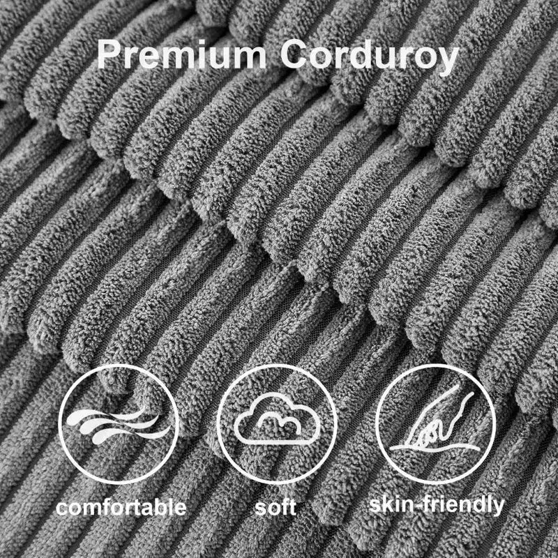Sofá cama extraíble 2 en 1 Dyonery con chaise longue con almacenamiento, sofá seccional de pana C con puertos USB para sala de estar