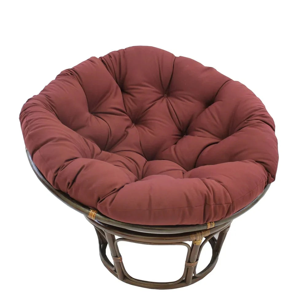 Poltrona Papasan Bali in rattan da 42 pollici con cuscino in twill