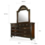 Vame traditionelles 2-teiliges Set aus Kommode mit 9 Schubladen und Spiegel von Furniture of America