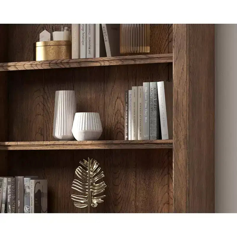 Tradycyjna wysoka zabudowa biblioteczna 94, brązowa, kolekcja Stratton – Martin Furniture