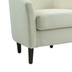 2er-Set moderne Leinen-Sessel im Fassdesign, Clubsessel