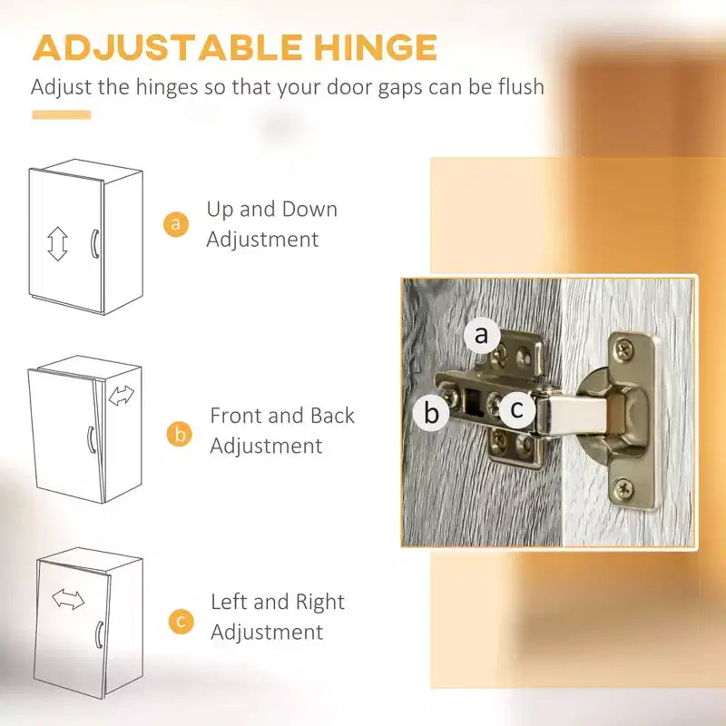 Credenza da cucina HOMCOM da 63,5" con alzata, mobile dispensa con 4 ripiani, cassetti, ante in vetro con cornice, piano aperto per microonde