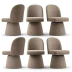Set aus 6 modernen, um 360° drehbaren, armlehnenlosen Esszimmerstühlen mit Sockelbasis, eleganten Akzentstühlen für Küche, Esszimmer oder Büro – Panipeachy