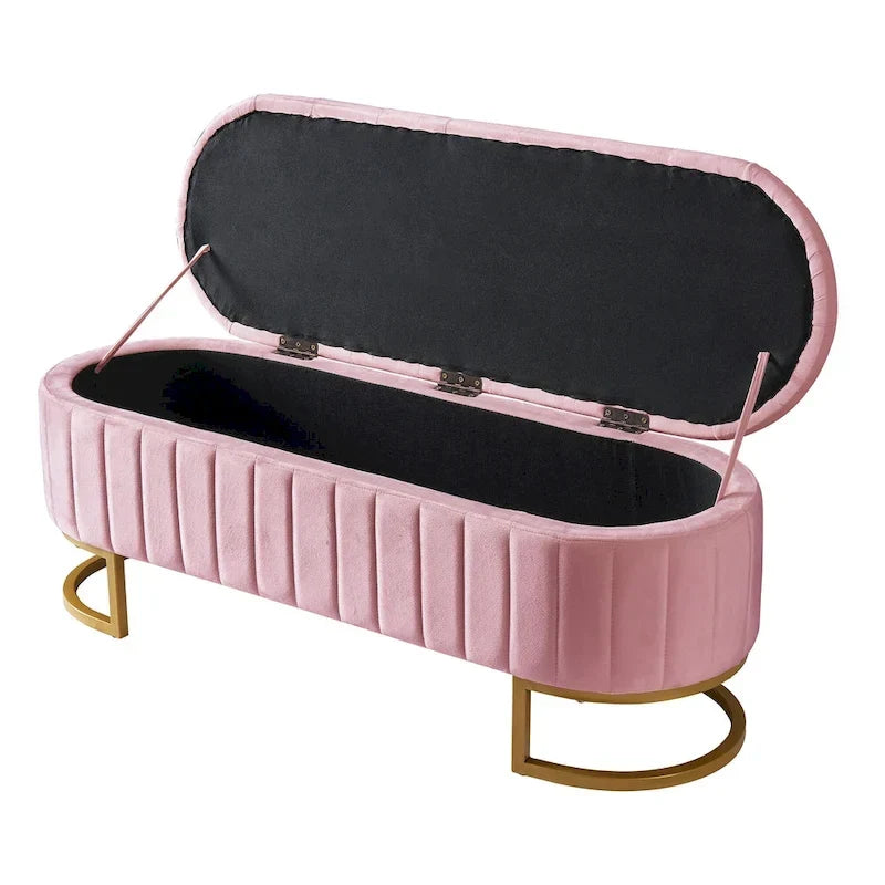 Set da camera da letto in 2 pezzi, letto a piattaforma matrimoniale LED con pouf contenitore