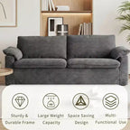 Dwuosobowa sofa Dyonery 86 Cloud, głębokie siedzisko, szerokie podłokietniki z poduszkami, solidna rama, przewiewna ergonomiczna konstrukcja