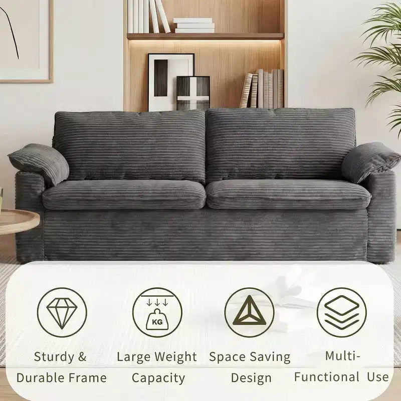 Dwuosobowa sofa Dyonery 86 Cloud, głębokie siedzisko, szerokie podłokietniki z poduszkami, solidna rama, przewiewna ergonomiczna konstrukcja