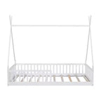 Letto a pavimento per bambini, letti a tenda singoli, letto Montessori a pavimento con doghe e sponde, struttura letto a casetta in legno per bambini e bambine