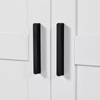 Despensa de cocina independiente de 77 pulgadas de alto, armario de almacenamiento estilo granja con estantes ajustables, estantes en las puertas, cajones y botelleros - ModernLuxe