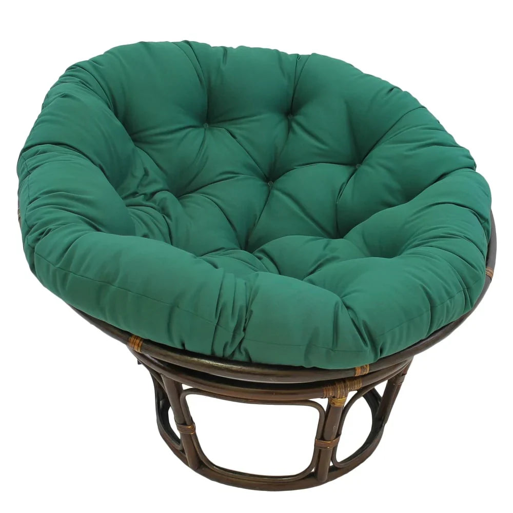 Poltrona Papasan Bali in rattan da 42 pollici con cuscino in twill