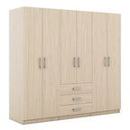 Armario de madera de 6 puertas con cajones para dormitorio