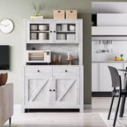 Keukenkast met voorraadruimte en magnetronstandaard, buffetkast met verstelbare planken voor de keuken en eetkamer