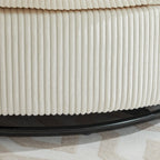 Sillón decorativo giratorio tapizado de 42.3W con 4 cojines y otomana de almacenamiento en forma de media luna