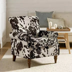 Araceli traditionele houten bloemenfauteuil met bekleding, hoge rugleuning en sierspijkerrand| ART OF LIVING DESIGNS