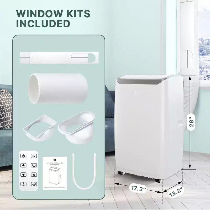 Tragbare Klimaanlage mit 14.000 BTU, kühlt bis zu 750 sq. ft., mobiles Klimagerät mit Luftentfeuchter