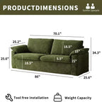 Dwuosobowa sofa Dyonery 86 Cloud, głębokie siedzisko, szerokie podłokietniki z poduszkami, solidna rama, przewiewna ergonomiczna konstrukcja