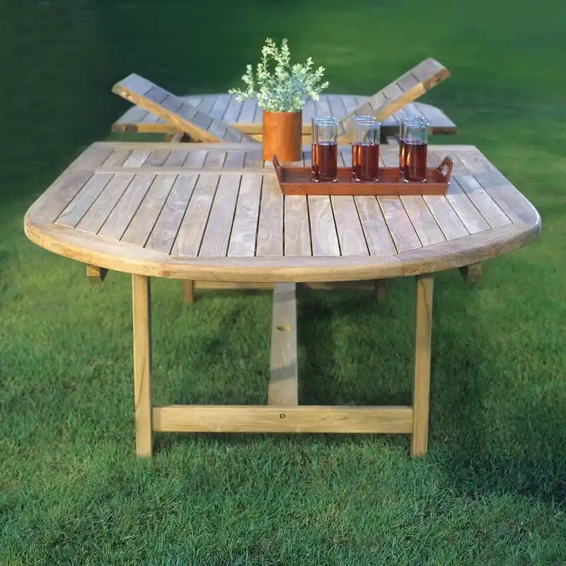 Juego de comedor extensible para patio de 13 piezas Amazonia Teak Sessa - 13 piezas