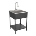 Lavatoio e supporto per lavatoio in acciaio inox, L 24 x P 22 x H 35 pollici