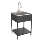 Lavatoio e supporto per lavatoio in acciaio inox, L 24 x P 22 x H 35 pollici
