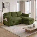 Dyonery 81-Sitzer-Schlafsofa, L-förmiges Ausziehsofa mit wendbarer Recamiere mit Stauraum, USB-Anschluss und verstellbarer Rückenlehne