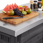 Isola da cucina da esterno da 78,3 pollici con piano di lavoro in acciaio inox, stazione barbecue pieghevole e armadietti contenitori, nera