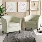 2er-Set moderne Leinen-Sessel im Fassdesign, Clubsessel
