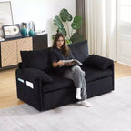 Divano letto in velluto a coste convertibile 3-in-1 da 64,5 con letto estraibile