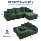 Sofá moderno 108, sofá tapizado de 3 plazas en forma de L con cojines, asiento profundo, no requiere montaje