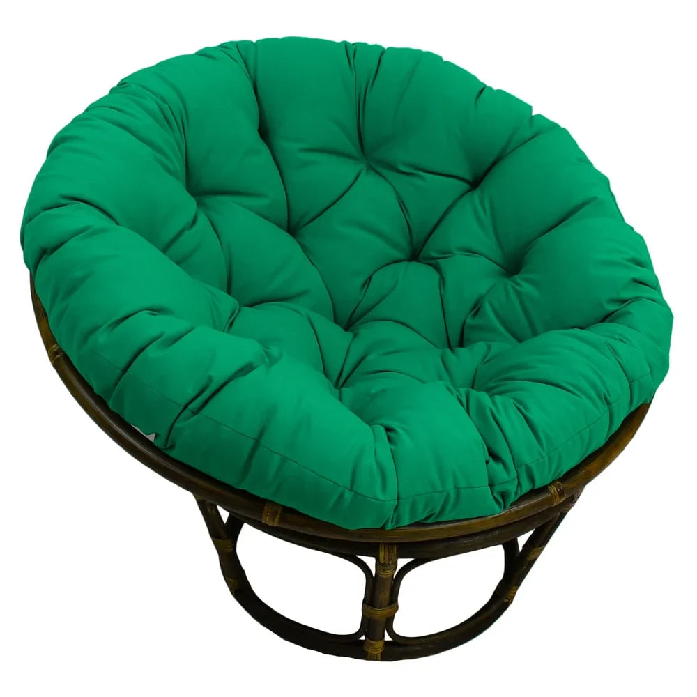 Poltrona Papasan Bali in rattan da 42 pollici con cuscino in twill