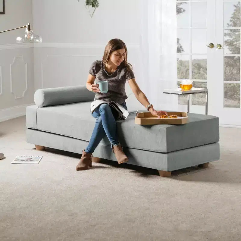 Päivävuode / ulosvedettävä queen-size-vuodesohva – mikrosametti