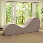 Avana elegante chaise longue voor yoga - Gemaakt in de VS - Ideaal voor stretchen, ontspanning, sporten en meer, 60D x 18W x 26H inch, lichtgrijs